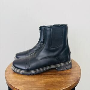 Tuffrider Starter Lite Front Zip Black Leather Boots